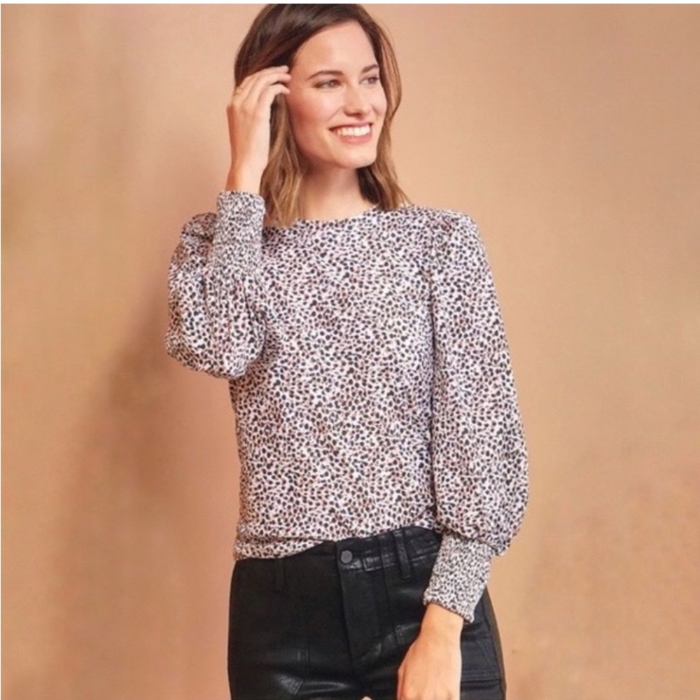 Nation LTD Leopard Print Long Sleeve Top